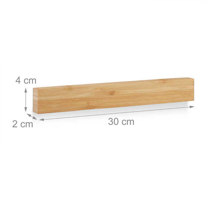 Relaxdays Magnetleiste Bambus 30 cm