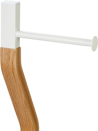 Relaxdays WC Garnitur, stehender Toilettenpapierhalter, Toilettenbürste mit Bürstenhalter, HBT: 76x20x20 cm, weiß/Natur